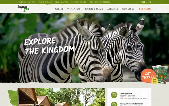Singapore zoo website design