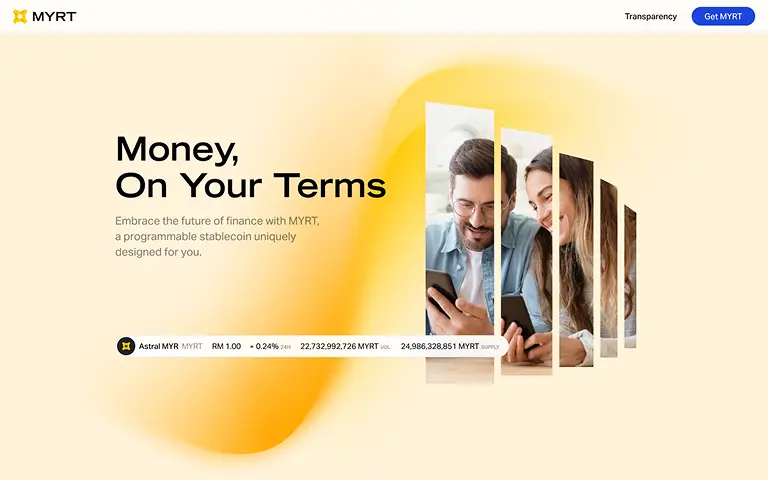 MYRT Stablecoin website design