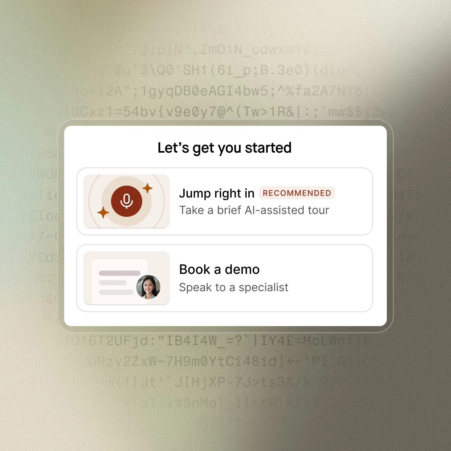 Onboarding experience for a Web App